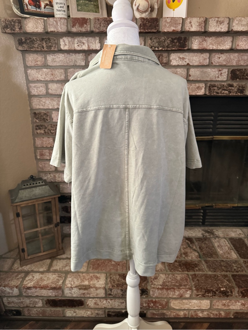 Jane + Delancey Sage Green Short Sleeve Button-Up Shirt - Picture 3 of 6